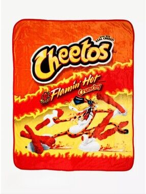 Cheetos Flamin' Hot Plush Throw Blanket & Matching Pillow 50x60 NWOT